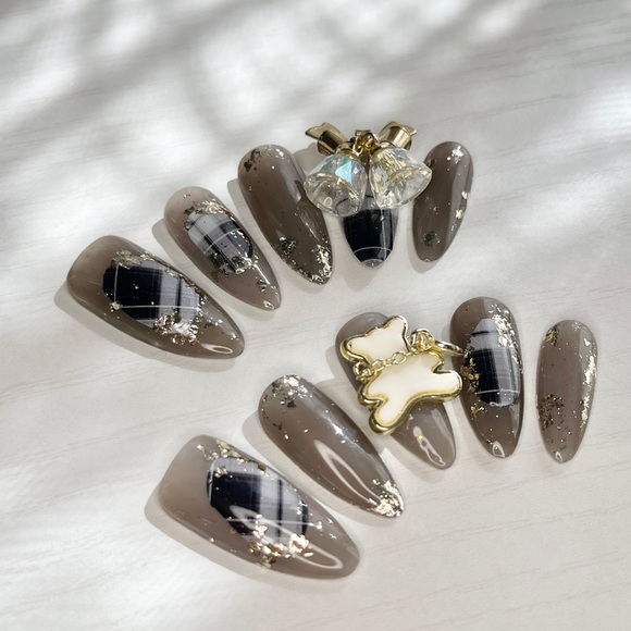 Other - Glitter bear nail handmade gel nail, jelly nail, acrylic press on nail